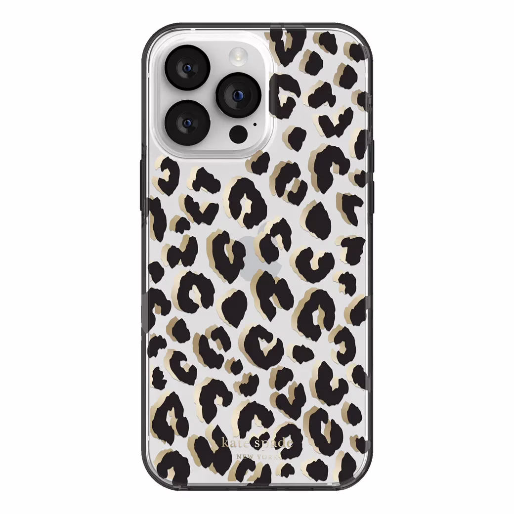 Kate Spade New York รุ่น Protective Hardshell Case - เคส iPhone 14 Pro Max - ลาย City Leopard Black