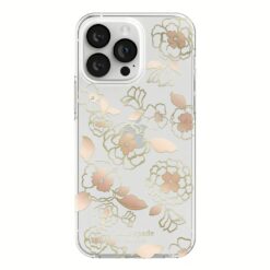 Kate Spade New York รุ่น Protective Hardshell Case - เคส iPhone 14 Pro Max - ลาย Gold Floral
