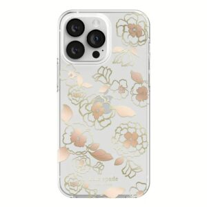 Kate Spade New York รุ่น Protective Hardshell Case - เคส iPhone 14 Pro Max - ลาย Gold Floral