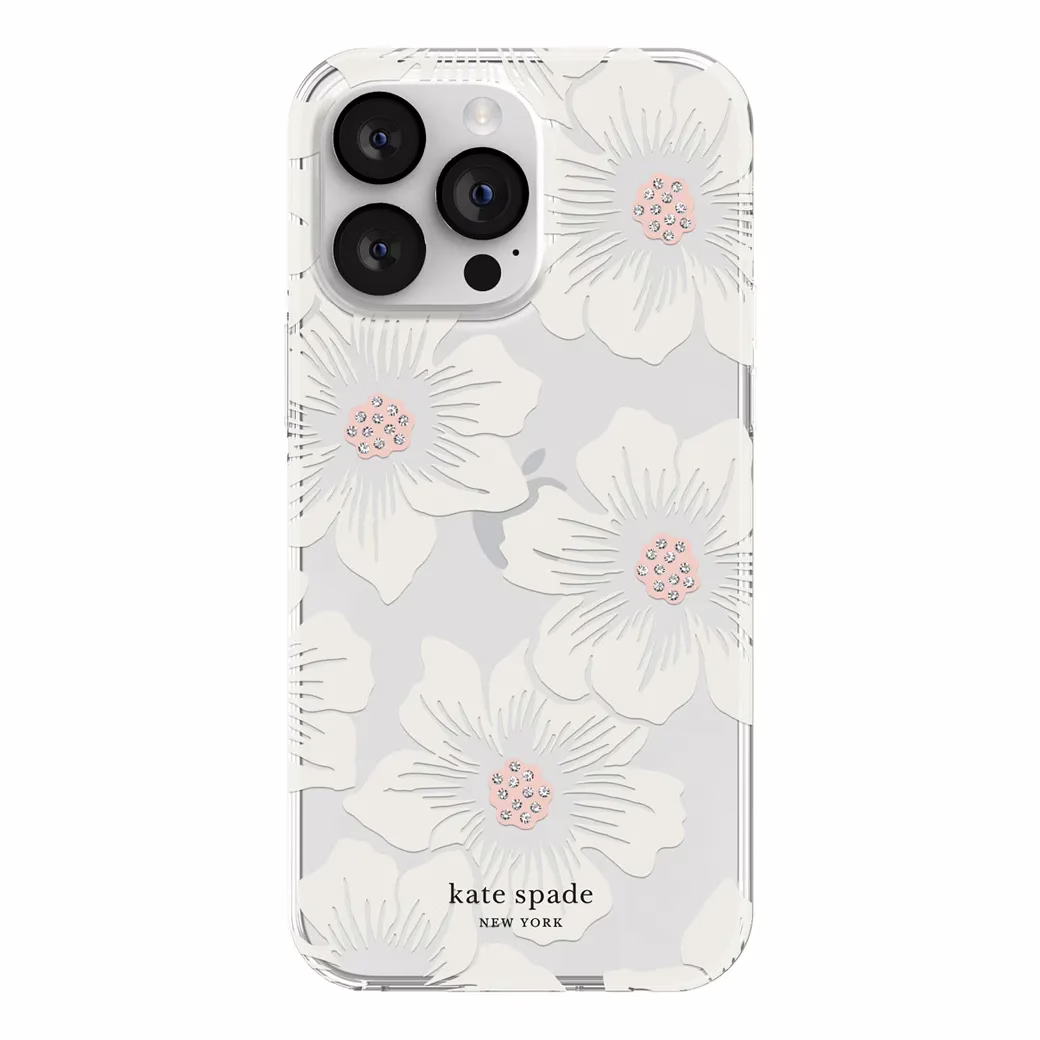 Kate Spade New York รุ่น Protective Hardshell Case - เคส iPhone 14 Pro Max - ลาย Hollyhock Floral