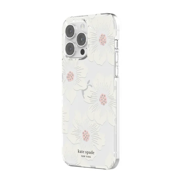 Kate Spade New York รุ่น Protective Hardshell Case - เคส iPhone 14 Pro Max - ลาย Hollyhock Floral