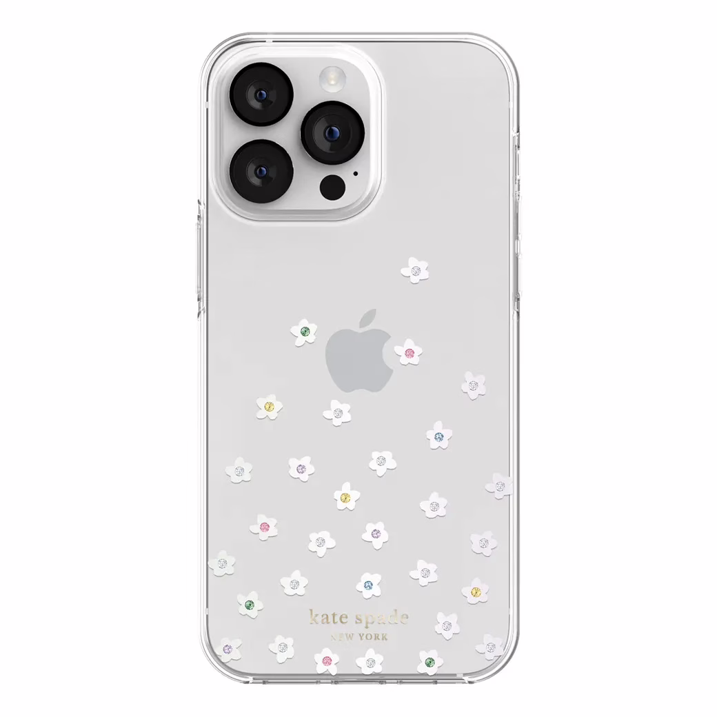 Kate Spade New York รุ่น Protective Hardshell Case - เคส iPhone 14 Pro Max - ลาย Pearl Wild Flowers