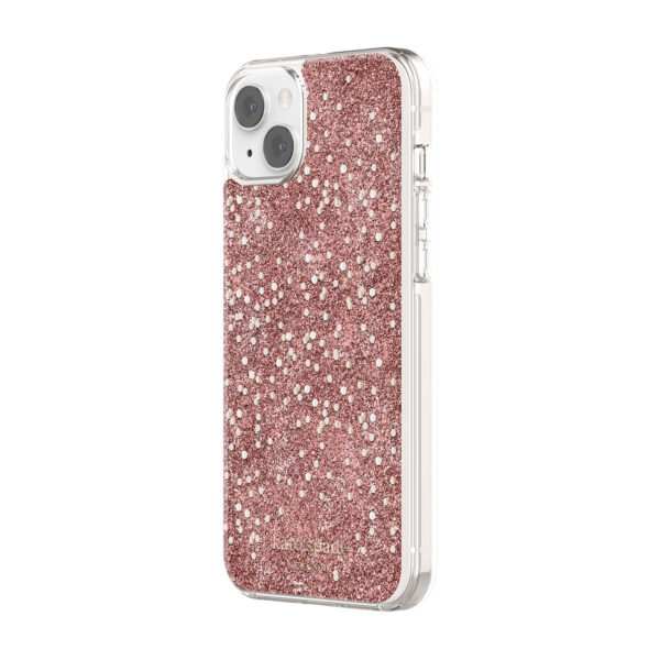 Kate Spade New York รุ่น Chunky Glitter Protective - เคส iPhone 14 Plus - สี Chunky Glitter Rose Gold