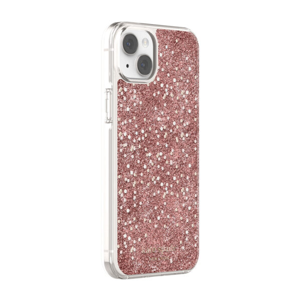 Kate Spade New York รุ่น Chunky Glitter Protective - เคส iPhone 14 Plus - สี Chunky Glitter Rose Gold