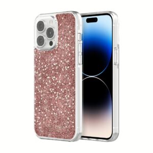 Kate Spade New York รุ่น Chunky Glitter Protective - เคส iPhone 14 Pro Max - สี Chunky Glitter Rose Gold