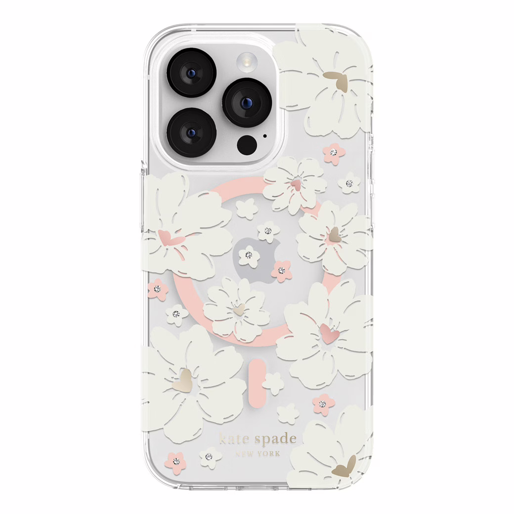 Kate Spade New York รุ่น Protective Hardshell with MagSafe Case - เคส iPhone 14 Pro - ลาย Classic Peony