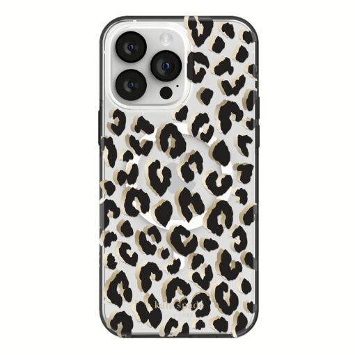 Kate Spade New York รุ่น Protective Hardshell with MagSafe Case - เคส iPhone 14 Pro Max - ลาย City Leopard Black