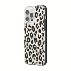 Kate Spade New York รุ่น Protective Hardshell with MagSafe Case - เคส iPhone 14 Pro Max - ลาย City Leopard Black