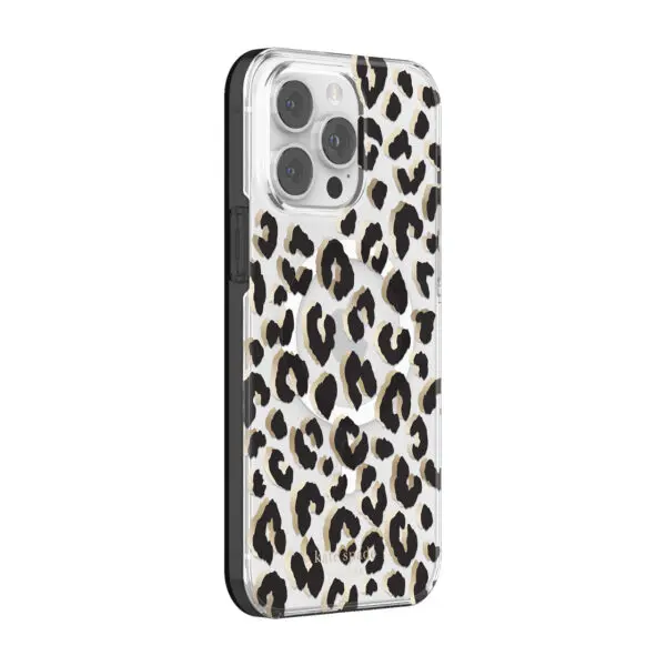 Kate Spade New York รุ่น Protective Hardshell with MagSafe Case - เคส iPhone 14 Pro Max - ลาย City Leopard Black