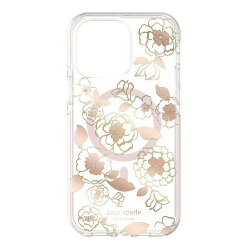 Kate Spade New York รุ่น Defensive Hardshell with MagSafe - เคส iPhone 14 Pro Max - ลาย Gold Floral - Image 7