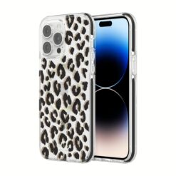 Kate Spade New York รุ่น Defensive Hardshell with MagSafe - เคส iPhone 14 Pro Max - ลาย Glitter Leopard