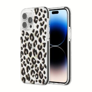 Kate Spade New York รุ่น Defensive Hardshell with MagSafe - เคส iPhone 14 Pro Max - ลาย Glitter Leopard