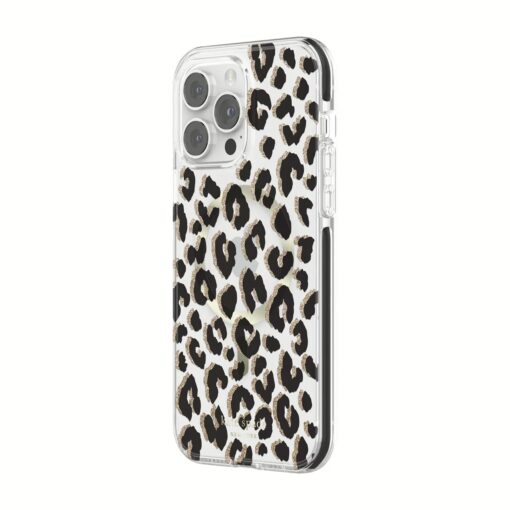 Kate Spade New York รุ่น Defensive Hardshell with MagSafe - เคส iPhone 14 Pro Max - ลาย Glitter Leopard - Image 3