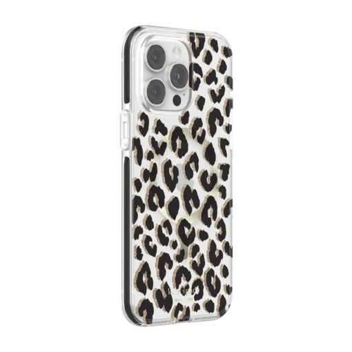 Kate Spade New York รุ่น Defensive Hardshell with MagSafe - เคส iPhone 14 Pro Max - ลาย Glitter Leopard - Image 5