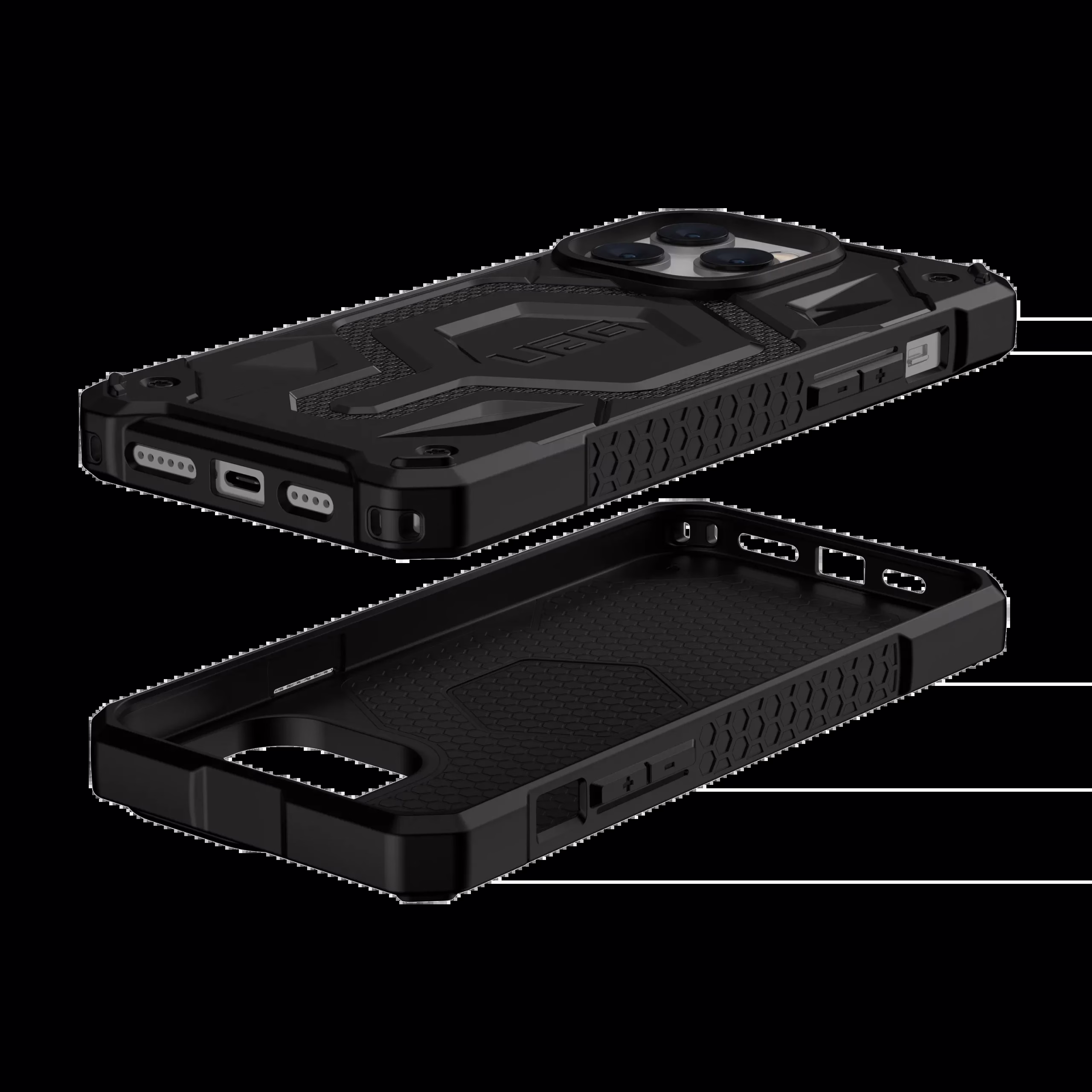 UAG รุ่น Monarch with Magsafe - เคส iPhone 14 Pro Max - สี Kevlar Black