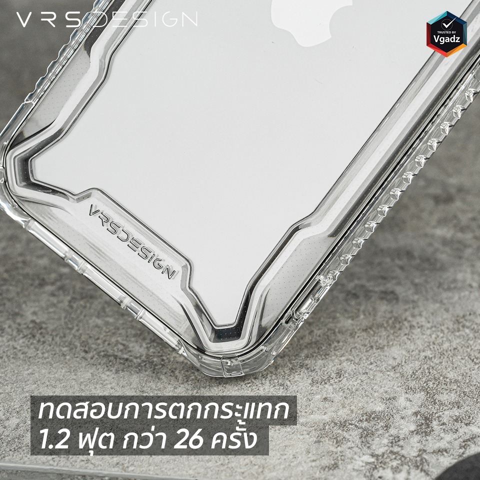 VRS รุ่น Terra Guard Crystal - เซ็ตเคส+ฟิล์มกระจก iPhone 14 Pro Max - สี Clear
