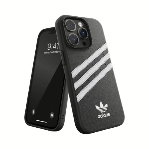 Adidas รุ่น Moulded Case PU - เคส iPhone 14 Pro - สี Black/White - Image 2