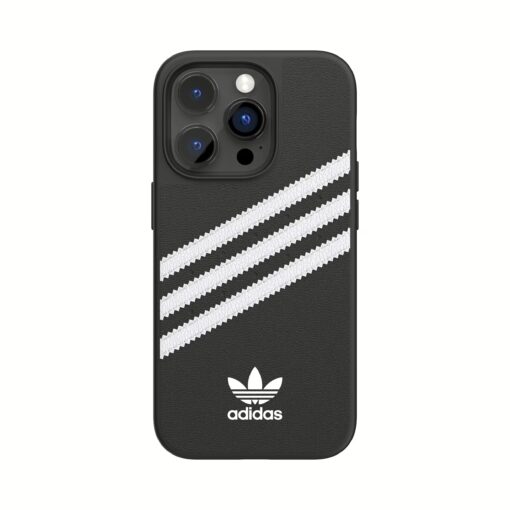 Adidas รุ่น Moulded Case PU - เคส iPhone 14 Pro - สี Black/White - Image 3