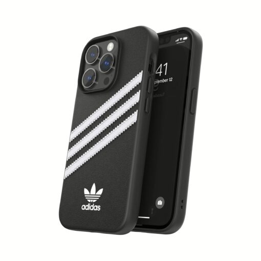 Adidas รุ่น Moulded Case PU - เคส iPhone 14 Pro - สี Black/White - Image 10