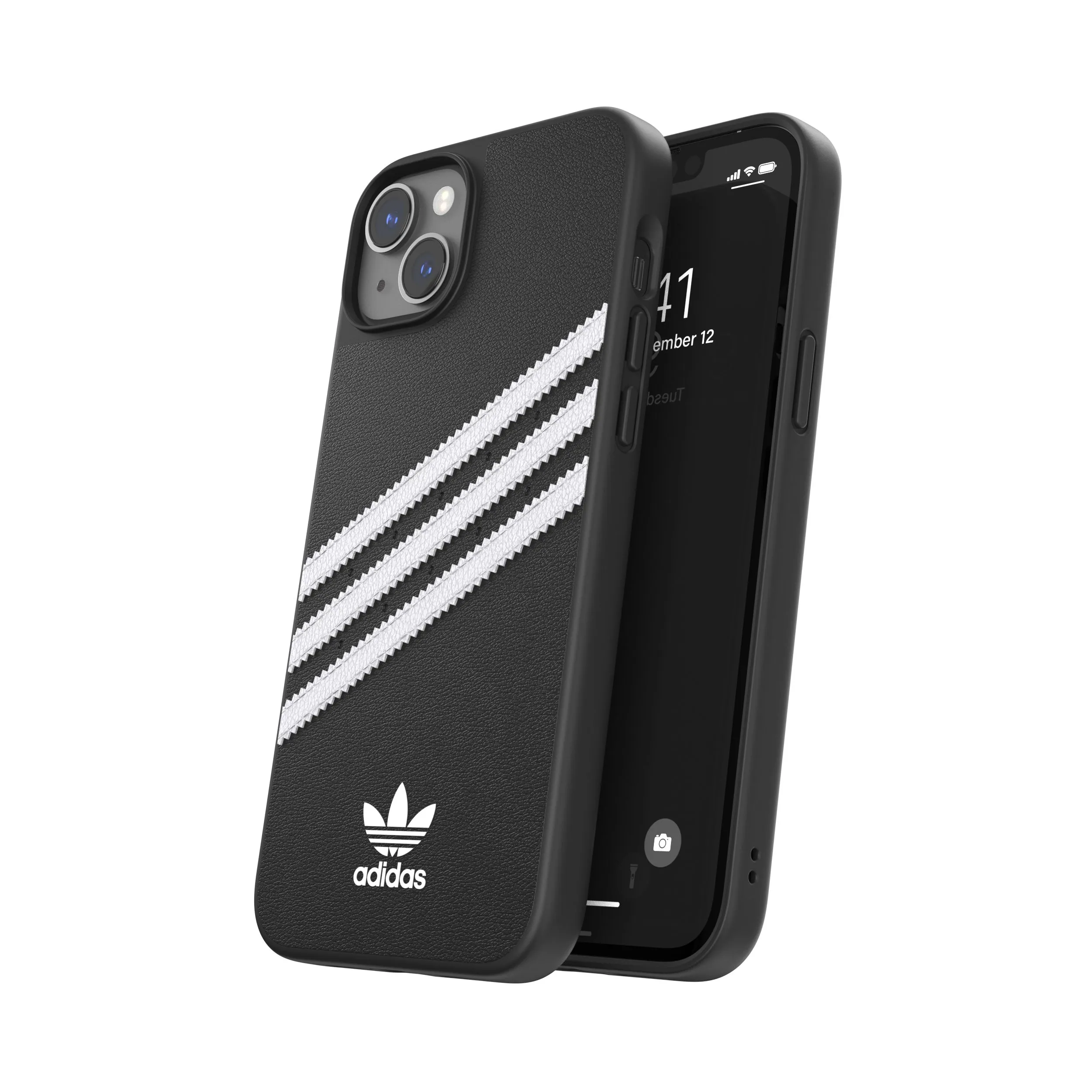 Adidas รุ่น Moulded Case PU - เคส iPhone 14 Plus - สี Black/White