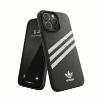 Adidas รุ่น Moulded Case PU - เคส iPhone 14 Pro Max - สี Black/White