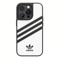 Adidas รุ่น Moulded Case PU - เคส iPhone 14 Pro - สี White/Black