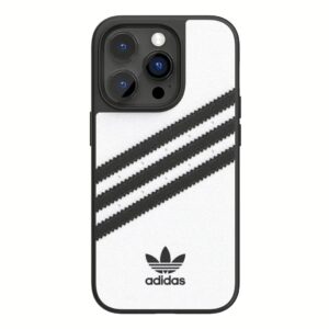Adidas รุ่น Moulded Case PU - เคส iPhone 14 Pro - สี White/Black