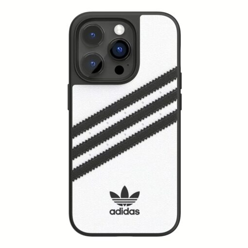 Adidas รุ่น Moulded Case PU - เคส iPhone 14 Pro - สี White/Black