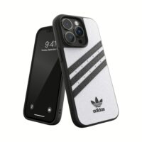 Adidas รุ่น Moulded Case PU - เคส iPhone 14 Pro - สี White/Black