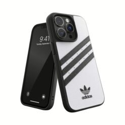 Adidas รุ่น Moulded Case PU - เคส iPhone 14 Pro - สี White/Black