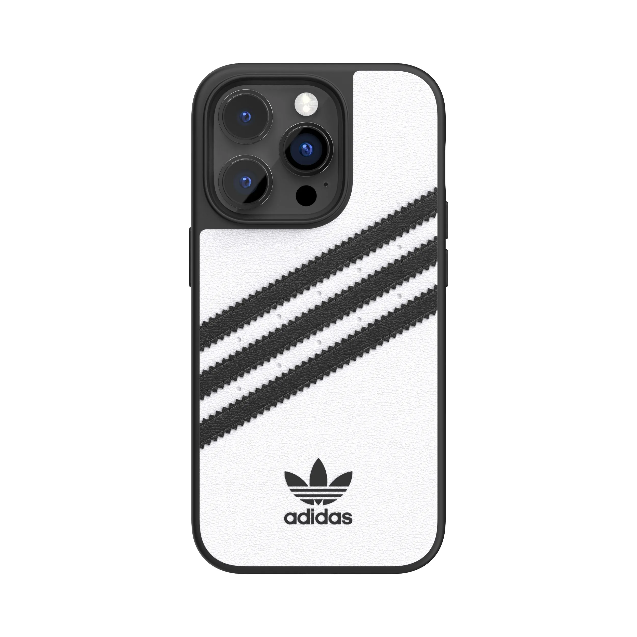 Adidas รุ่น Moulded Case PU - เคส iPhone 14 Pro - สี White/Black