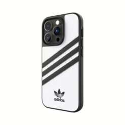 Adidas รุ่น Moulded Case PU - เคส iPhone 14 Pro - สี White/Black