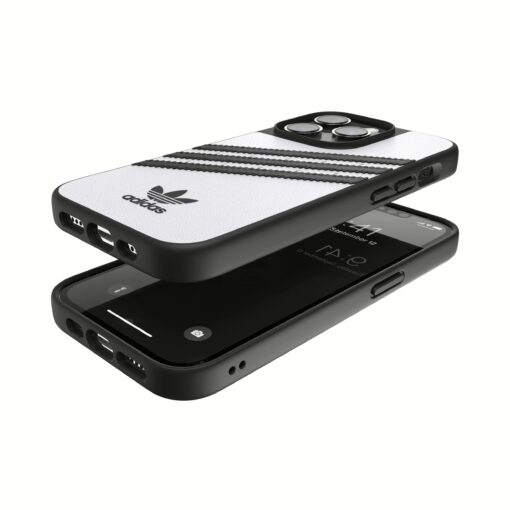 Adidas รุ่น Moulded Case PU - เคส iPhone 14 Pro - สี White/Black - Image 6