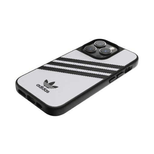 Adidas รุ่น Moulded Case PU - เคส iPhone 14 Pro - สี White/Black - Image 7