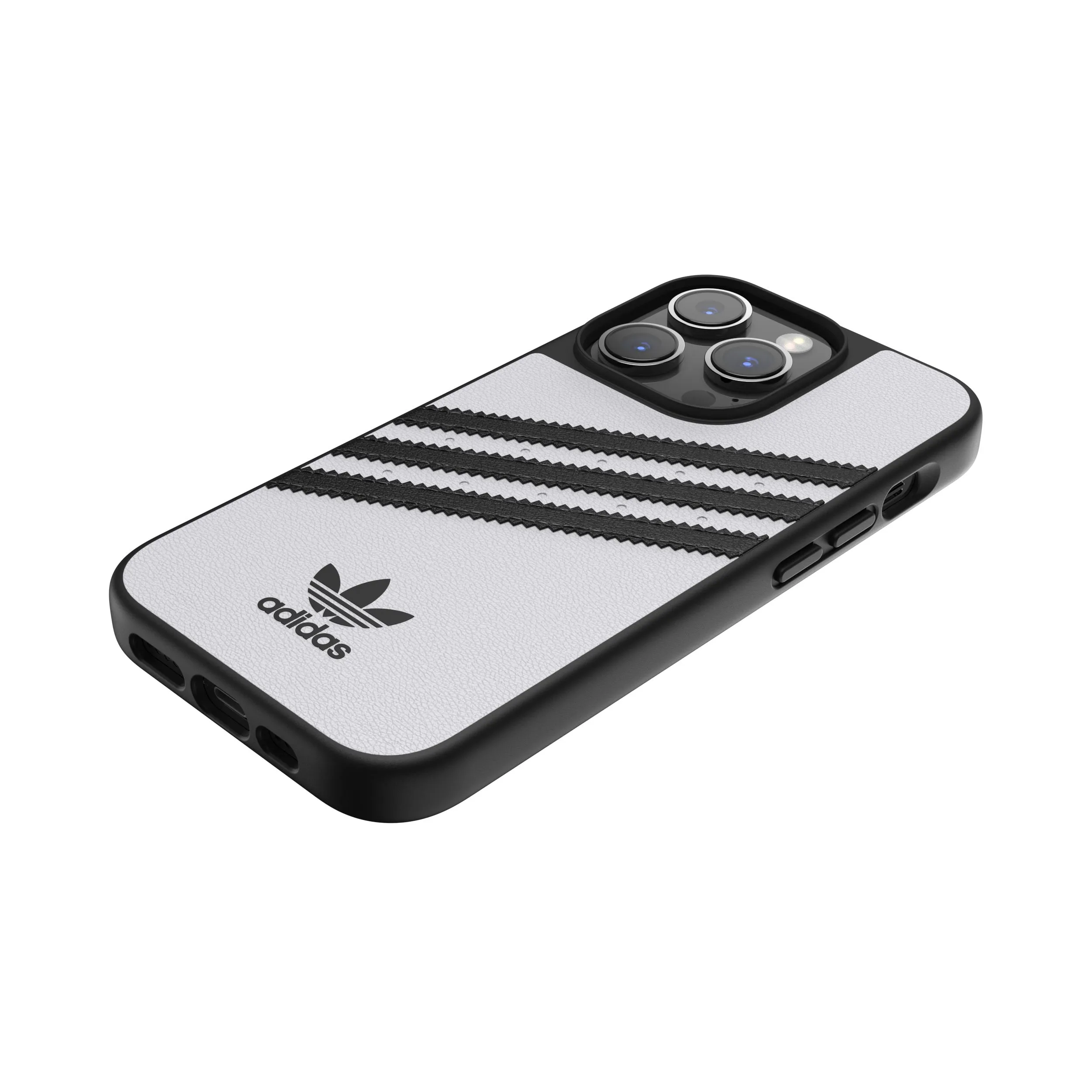 Adidas รุ่น Moulded Case PU - เคส iPhone 14 Pro - สี White/Black