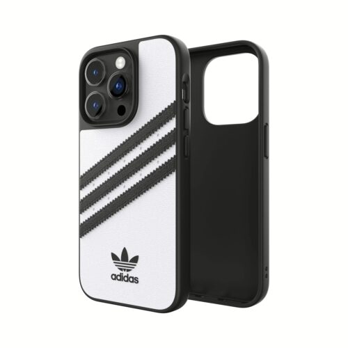 Adidas รุ่น Moulded Case PU - เคส iPhone 14 Pro - สี White/Black - Image 8
