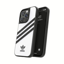 Adidas รุ่น Moulded Case PU - เคส iPhone 14 Pro - สี White/Black