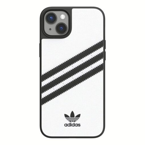 Adidas รุ่น Moulded Case PU - เคส iPhone 14 Plus - สี White/Black