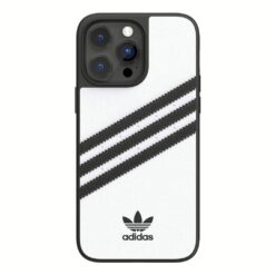 Adidas รุ่น Moulded Case PU - เคส iPhone 14 Pro Max - สี White/Black