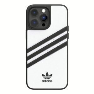 Adidas รุ่น Moulded Case PU - เคส iPhone 14 Pro Max - สี White/Black