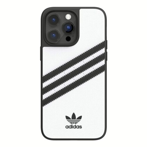 Adidas รุ่น Moulded Case PU - เคส iPhone 14 Pro Max - สี White/Black