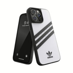 Adidas รุ่น Moulded Case PU - เคส iPhone 14 Pro Max - สี White/Black
