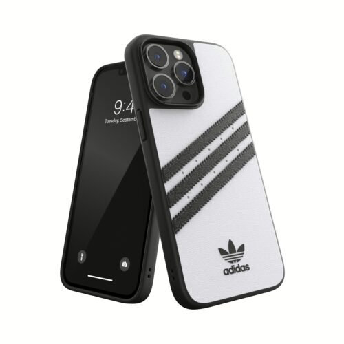 Adidas รุ่น Moulded Case PU - เคส iPhone 14 Pro Max - สี White/Black - Image 2
