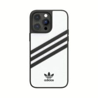 Adidas รุ่น Moulded Case PU - เคส iPhone 14 Pro Max - สี White/Black