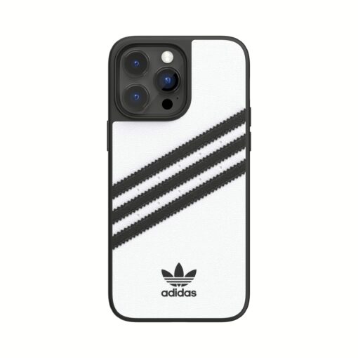 Adidas รุ่น Moulded Case PU - เคส iPhone 14 Pro Max - สี White/Black - Image 3