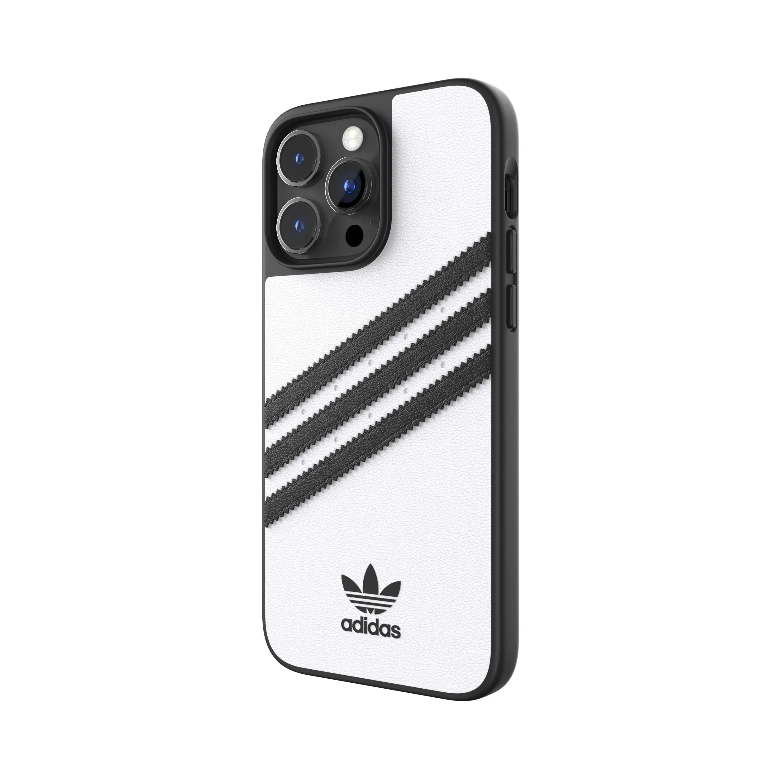 Adidas รุ่น Moulded Case PU - เคส iPhone 14 Pro Max - สี White/Black