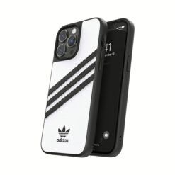 Adidas รุ่น Moulded Case PU - เคส iPhone 14 Pro Max - สี White/Black