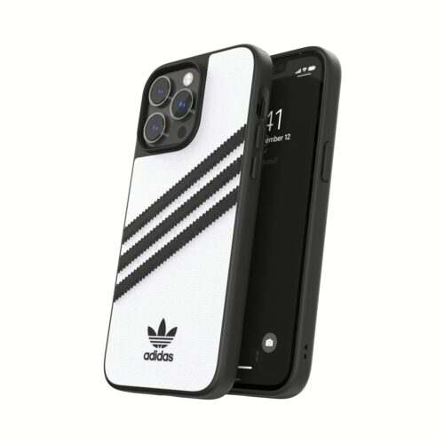 Adidas รุ่น Moulded Case PU - เคส iPhone 14 Pro Max - สี White/Black - Image 10