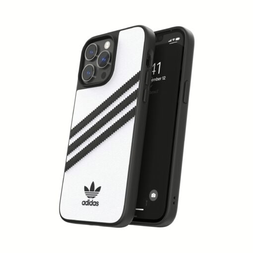 Adidas รุ่น Moulded Case PU - เคส iPhone 14 Pro Max - สี White/Black - Image 10