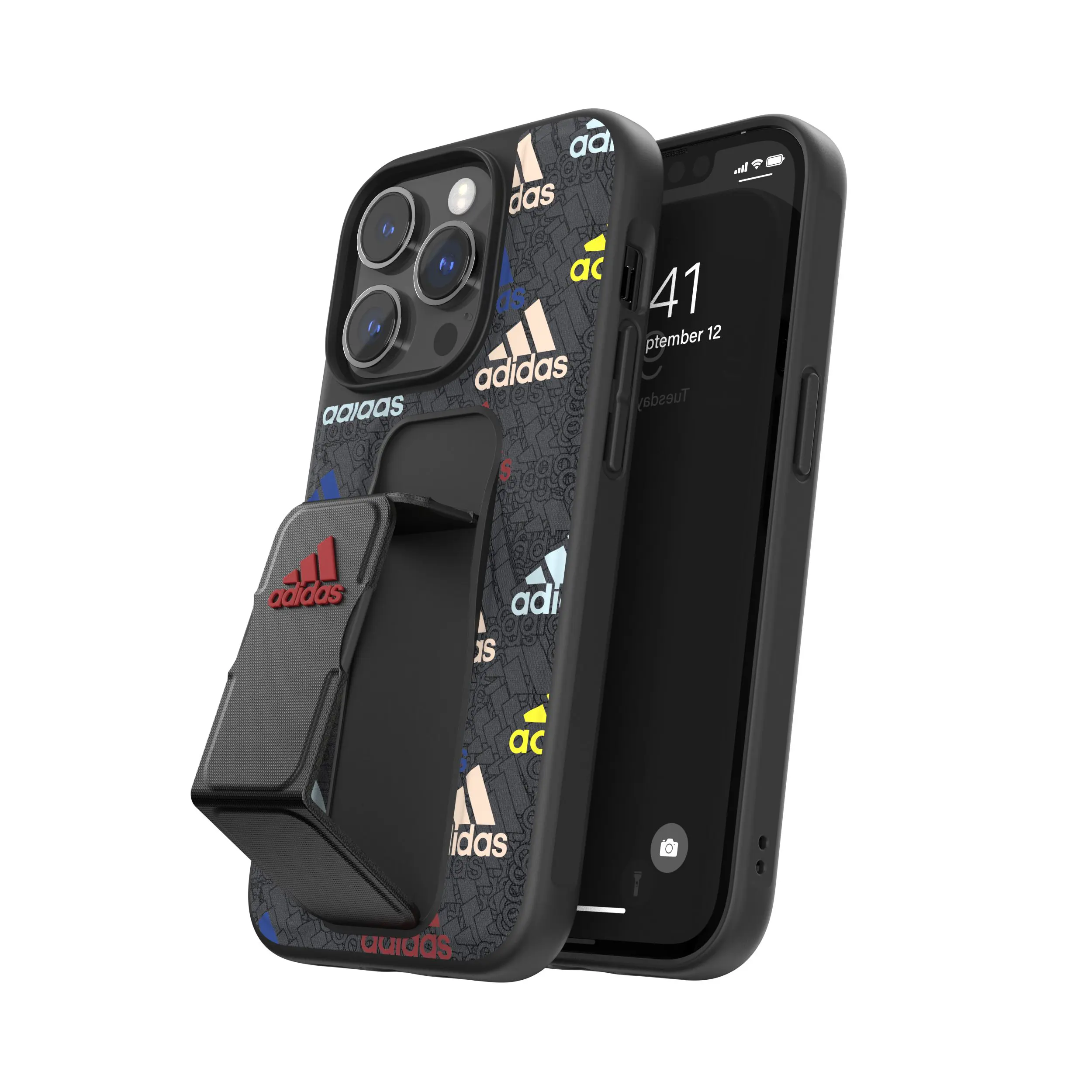 Adidas รุ่น Grip Case - เคส iPhone 14 Pro - สี Black/Colourful